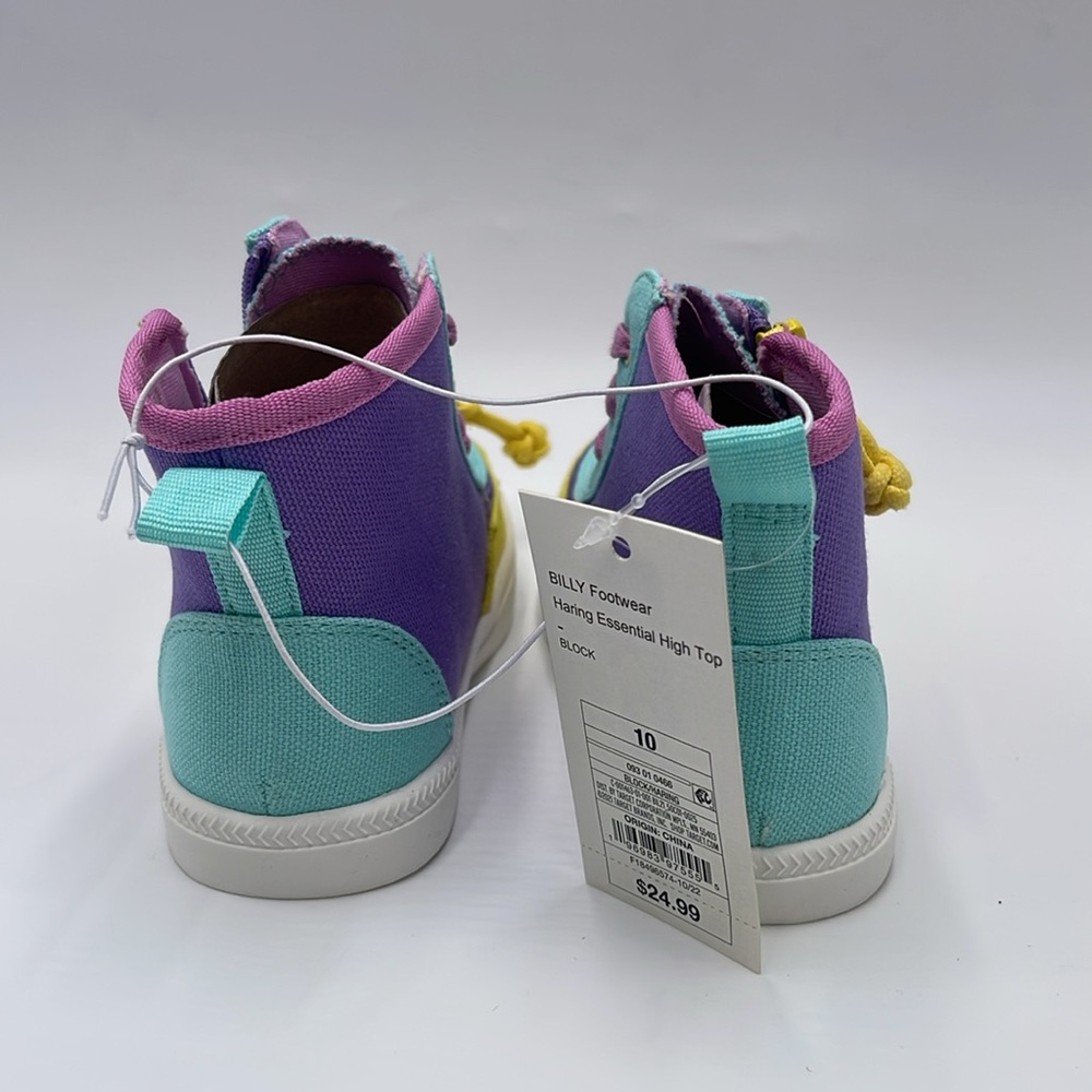 NWT Billy Footwear Haring Essential HighTop Sneakers Purple/Green, Various Sizes - Picture 4 of 6